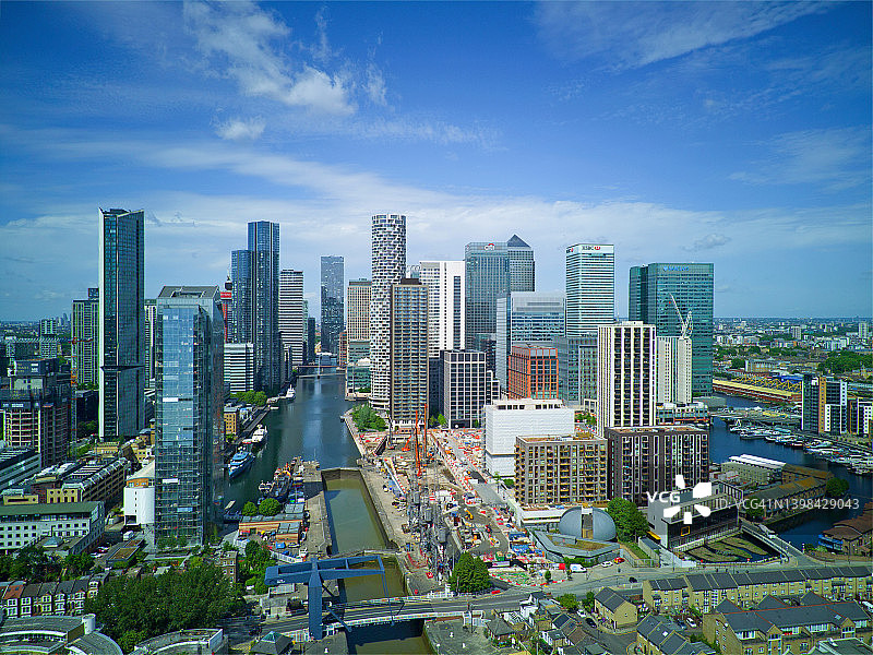 金丝雀码头鸟瞰图片素材