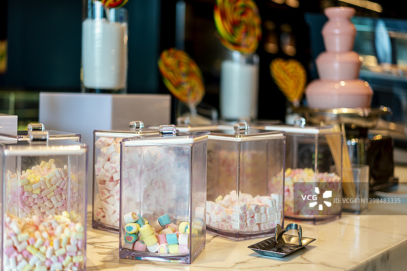 糖果店里的各种棉花糖图片素材