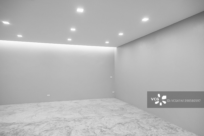 未来主义白色建筑设计背景，施工概念，空房间背景图片素材