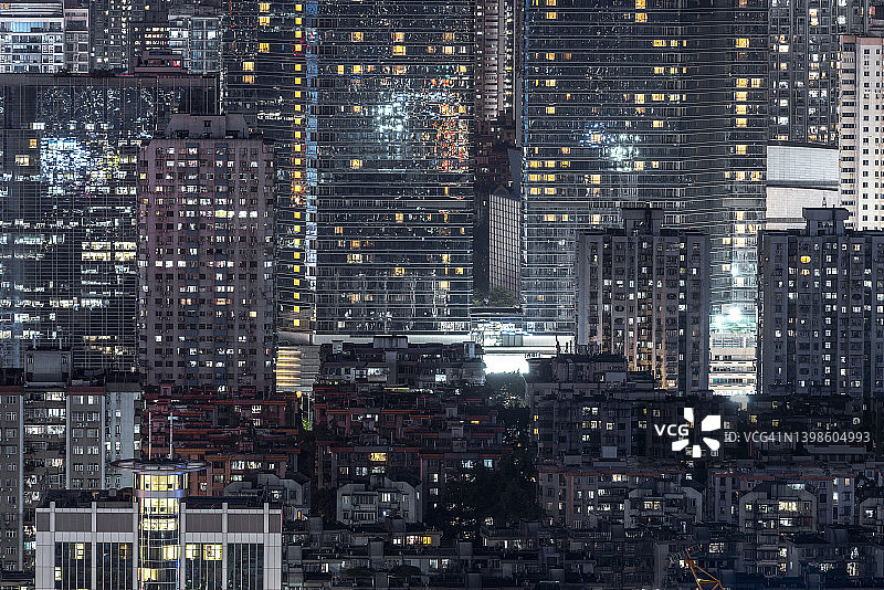 城市天际线夜景图片素材