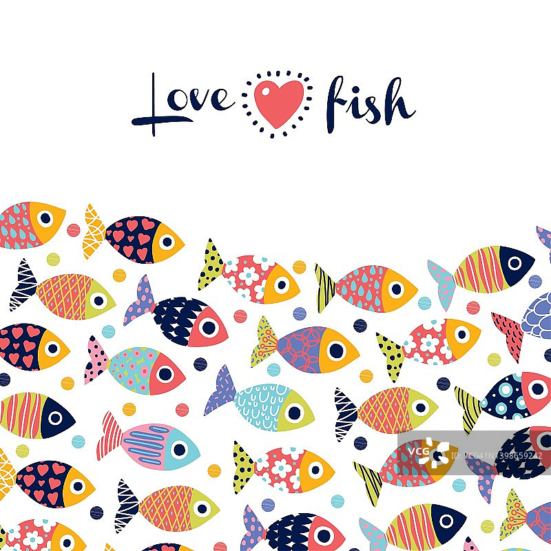 可爱的鱼卡片图片素材