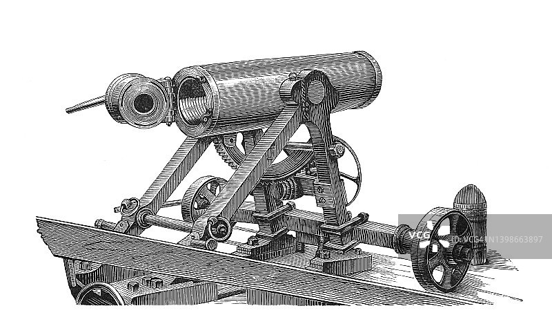 围攻火炮车古版画图片素材