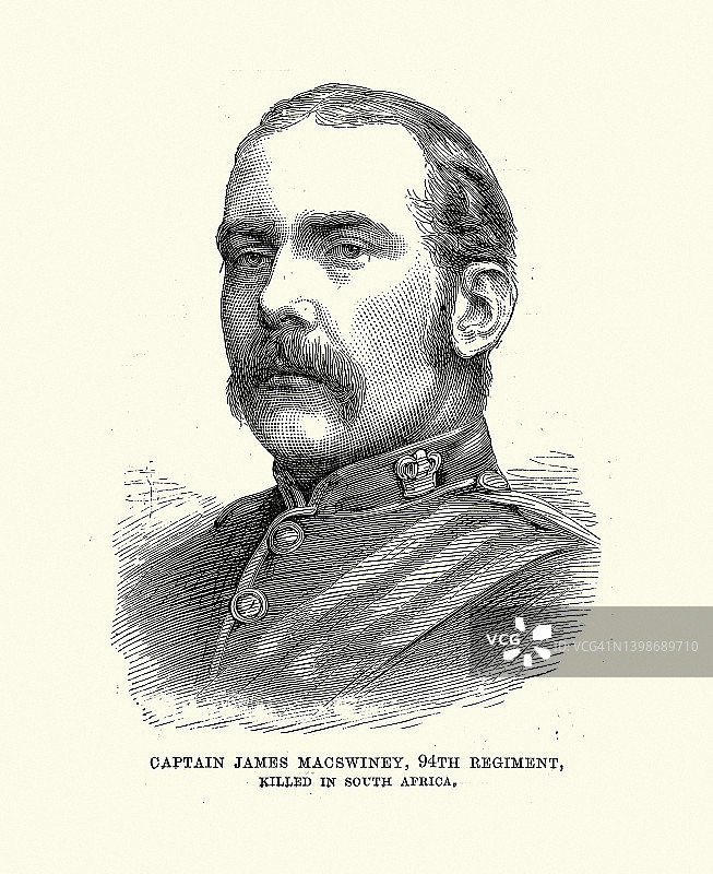 在第一次布尔战争中阵亡的英国维多利亚士兵詹姆斯·麦克斯威尼上尉图片素材