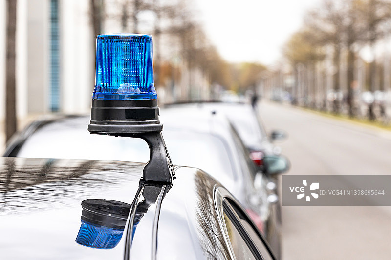 德国民用警车上的警灯图片素材
