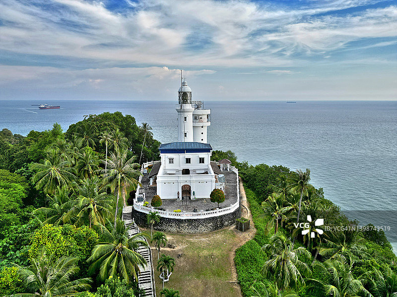马来西亚丹绒端拉查多角灯塔图片素材