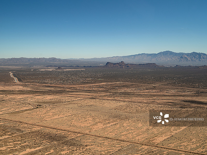 亚利桑那州图森附近索诺拉沙漠航拍图片素材