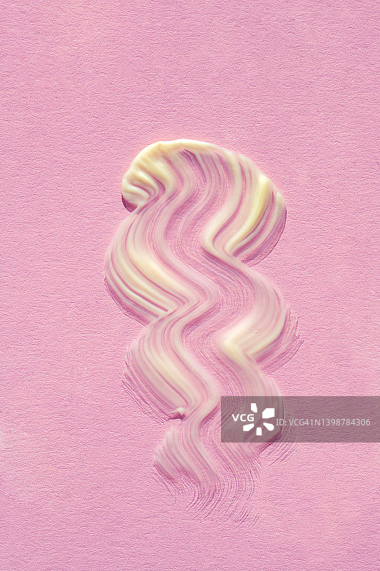 粉红色背景上的黄色奶油图片素材