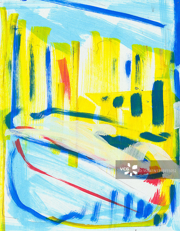 油漆绘制的城市空间抽象插画图片素材