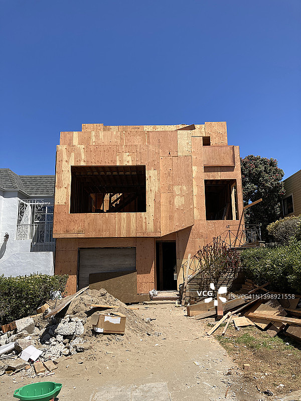 在建的独栋住宅图片素材