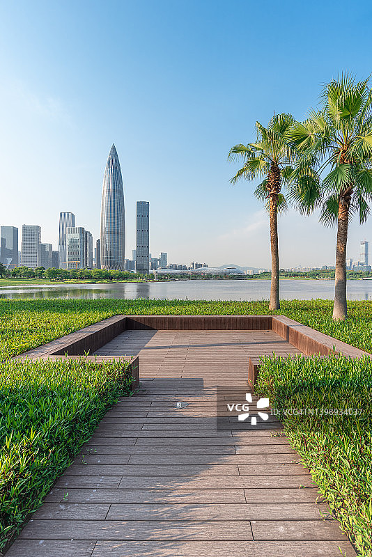 中国深圳南山区后海街道人才公园的城市风光图片素材