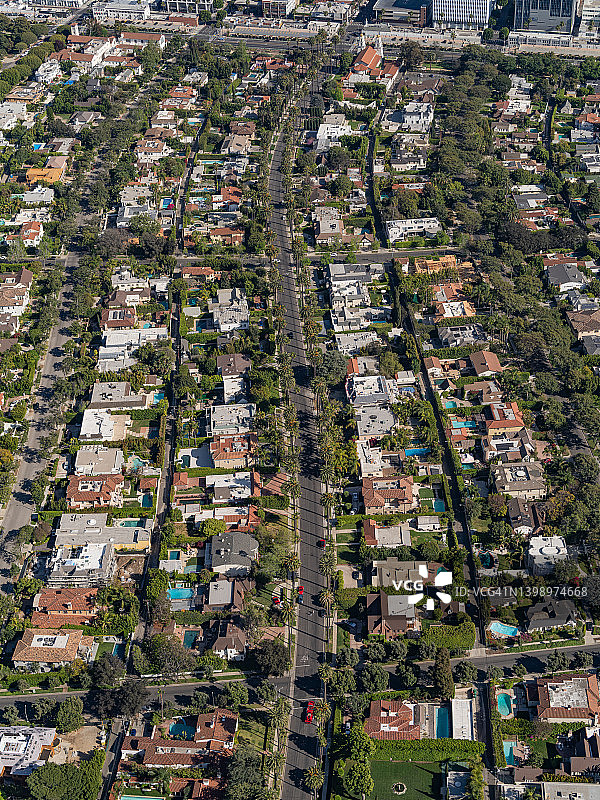 贝弗利山庄鸟瞰图片素材