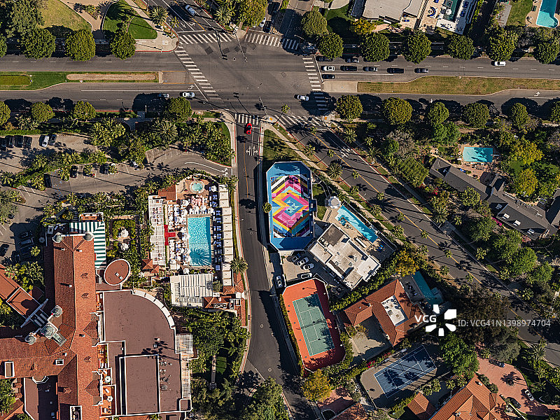 比佛利山庄鸟瞰图图片素材