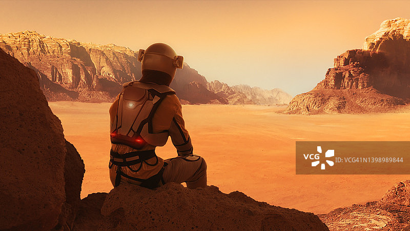 滞留在火星上想家的宇航员图片素材