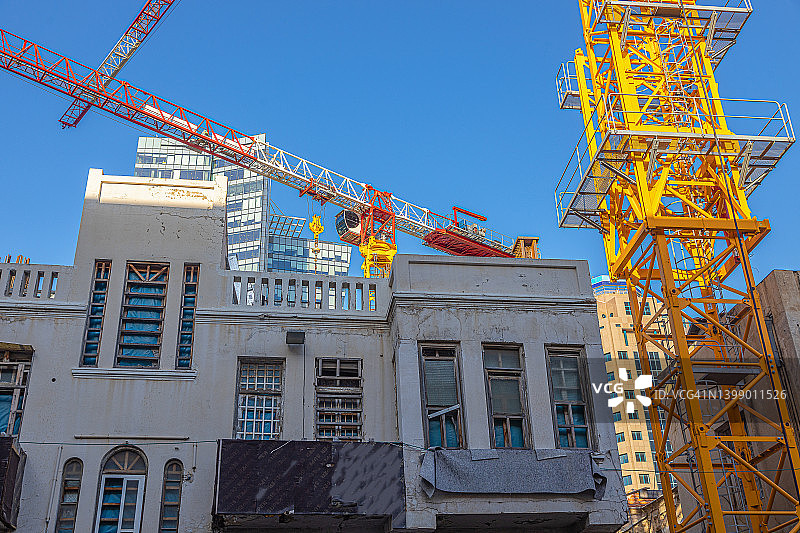 特拉维夫市中心历史建筑翻新图片素材