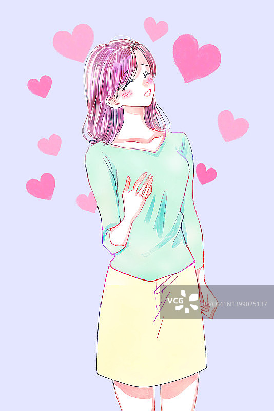 美丽的的中年妇女插画图片素材