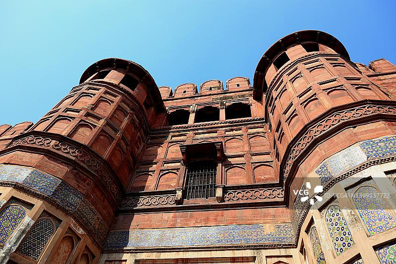 北方邦阿格拉红堡：莫卧儿帝国时期的堡垒和宫殿建筑群，印度北部，印度图片素材