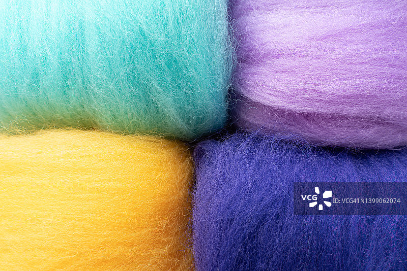 彩色染色羊毛特写图片素材