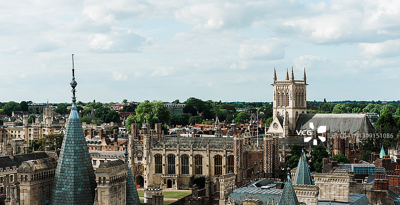 英国剑桥大学城鸟瞰图图片素材