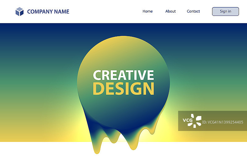 着陆页模板-抽象设计-绿色液体形状-潮流背景图片素材