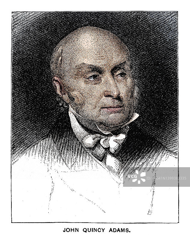 美国第六任总统约翰·昆西·亚当斯肖像图片素材
