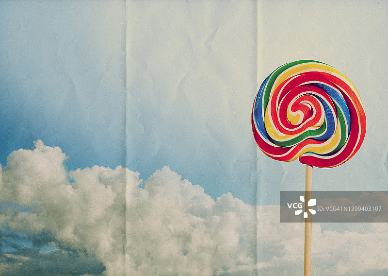 纸上的漩涡糖果棒图片素材