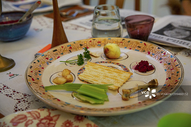 逾越节晚餐盘图片素材