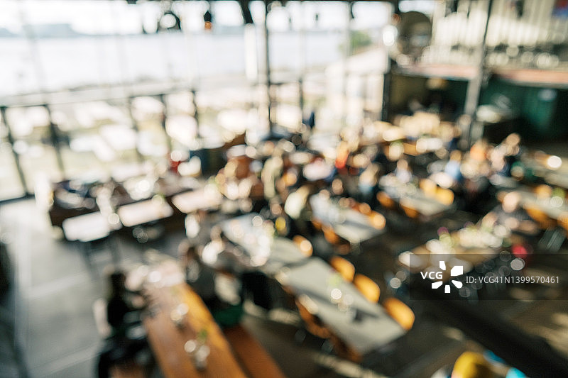 咖啡厅餐厅的模糊俯视图图片素材