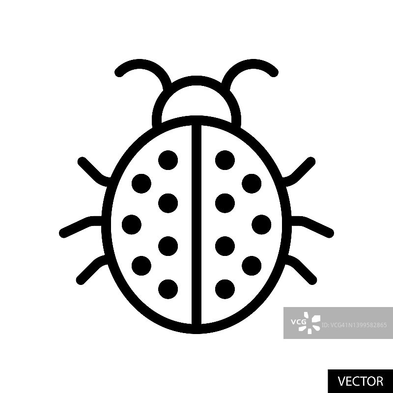瓢虫矢量线性图标图片素材