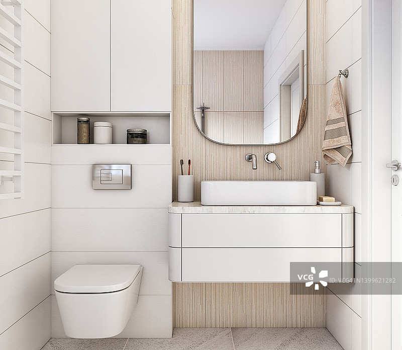 小型现代浴室内景照片图片素材