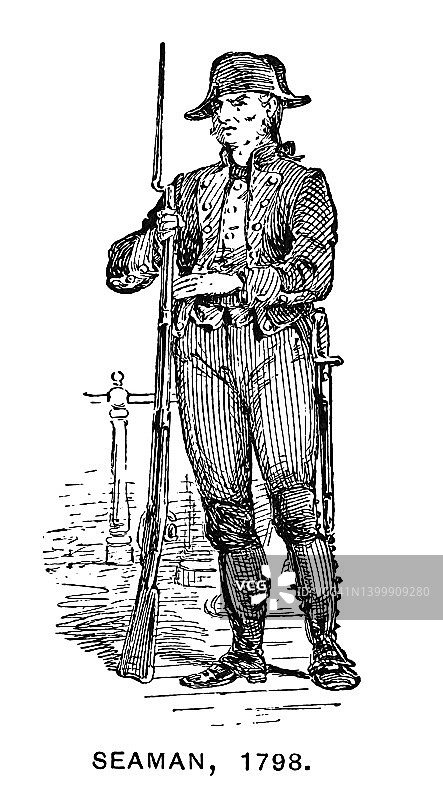 1798年水手古老版画图片素材
