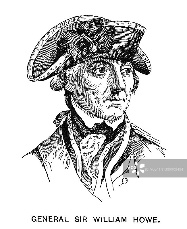 英国军官威廉·豪画像图片素材