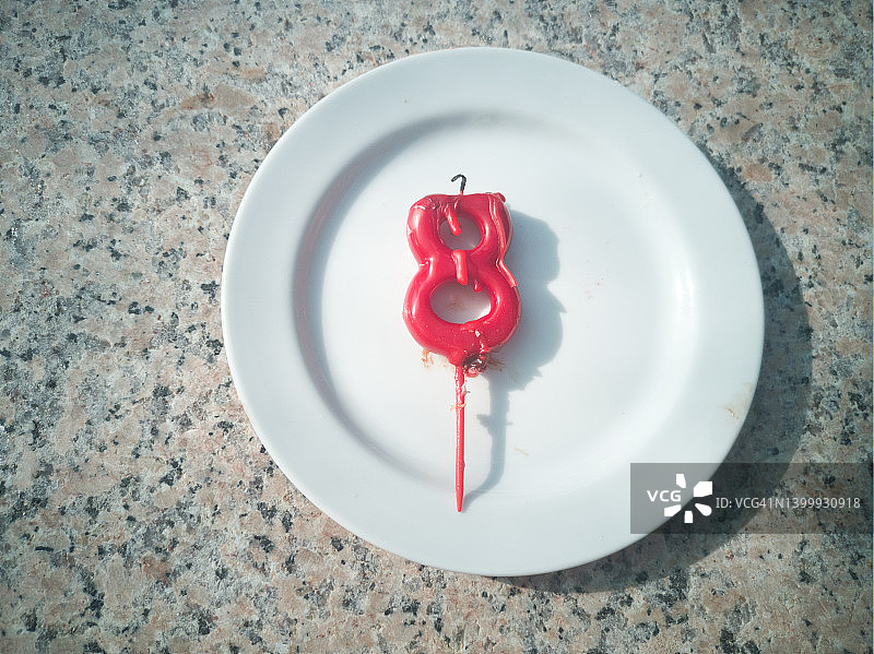 生日蜡烛数字8图片素材