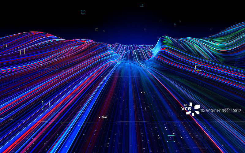 抽象流动数据景观图片素材