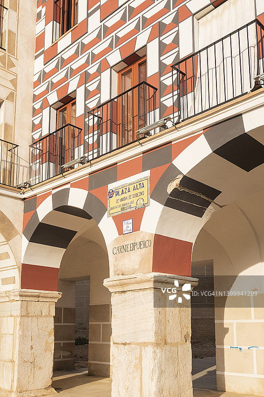 西班牙埃斯特雷马杜拉巴达霍斯市的阿尔塔广场，2022年5月图片素材