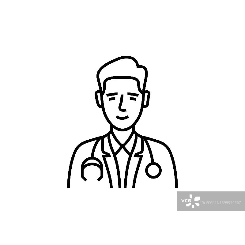 医生、医疗保健和医疗线性图标图片素材