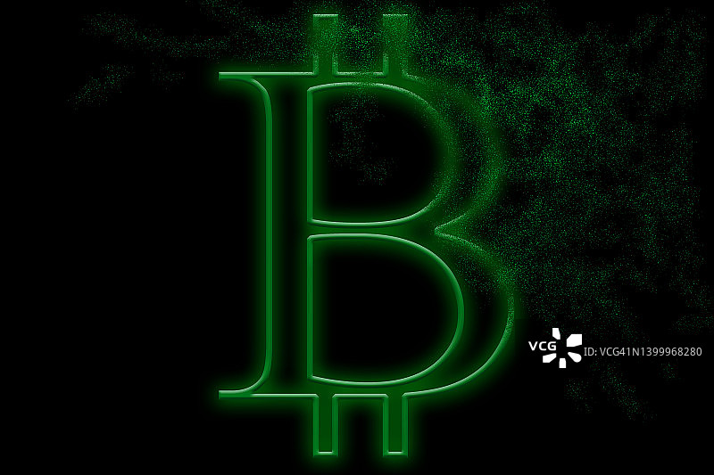消失的比特币标志图片素材