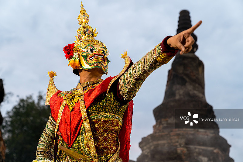 孔剧舞蹈表演：泰国艺术与文化图片素材