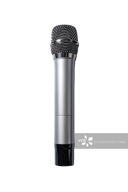 白色背景上的动圈麦克风图片素材