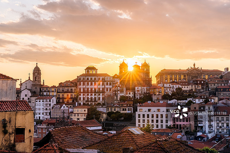 葡萄牙波尔图日落城市景观图片素材