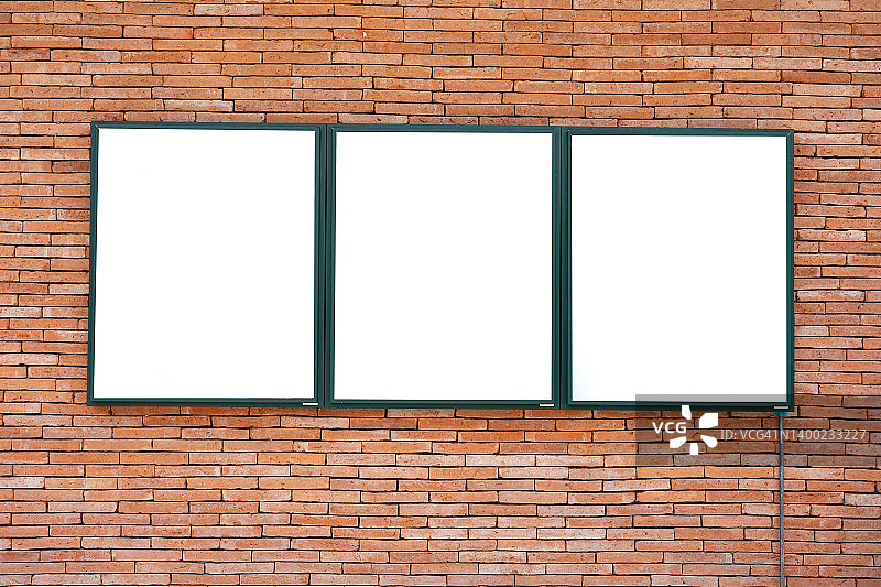 砖墙上的空白banner图片素材