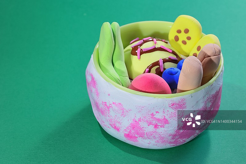 手工黏土水果冻糕图片素材