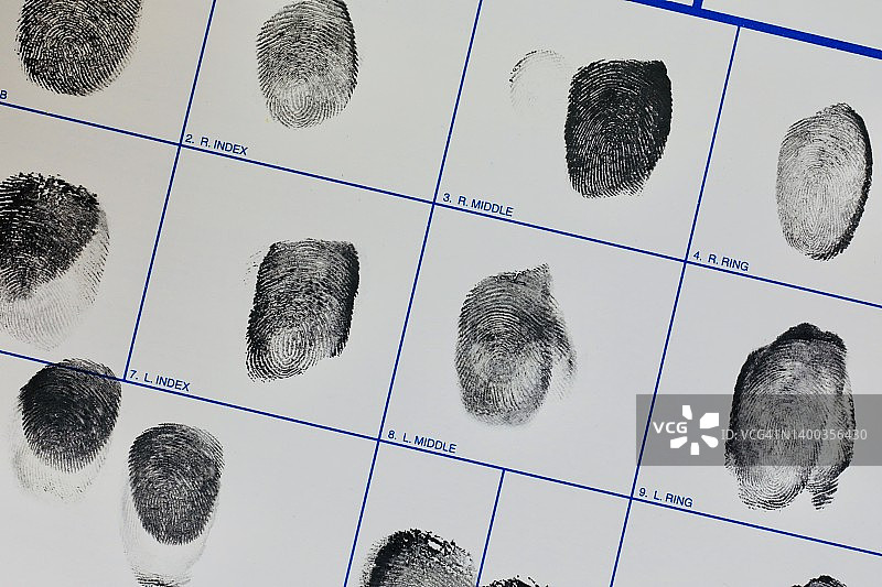 执法调查中的指纹分析图片素材