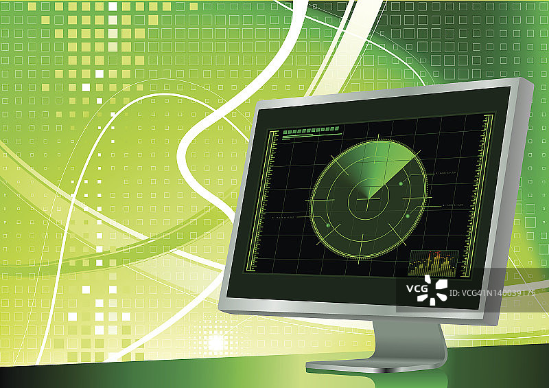 绿色雷达互联网背景图片素材