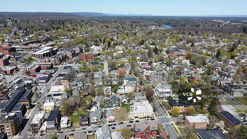 纽约州萨拉托加斯普林斯鸟瞰图片素材