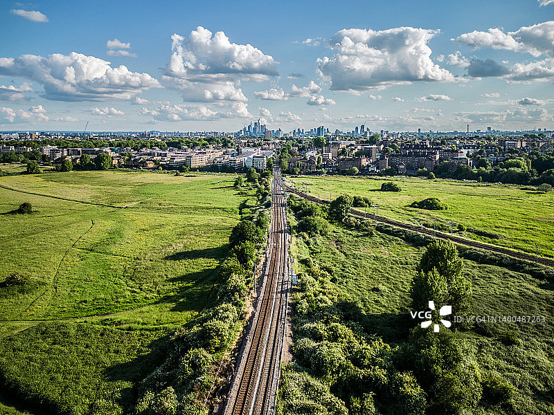东伦敦沃尔瑟姆斯托湿地鸟瞰图图片素材