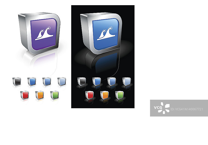 3D海洋波浪免版税矢量艺术图片素材