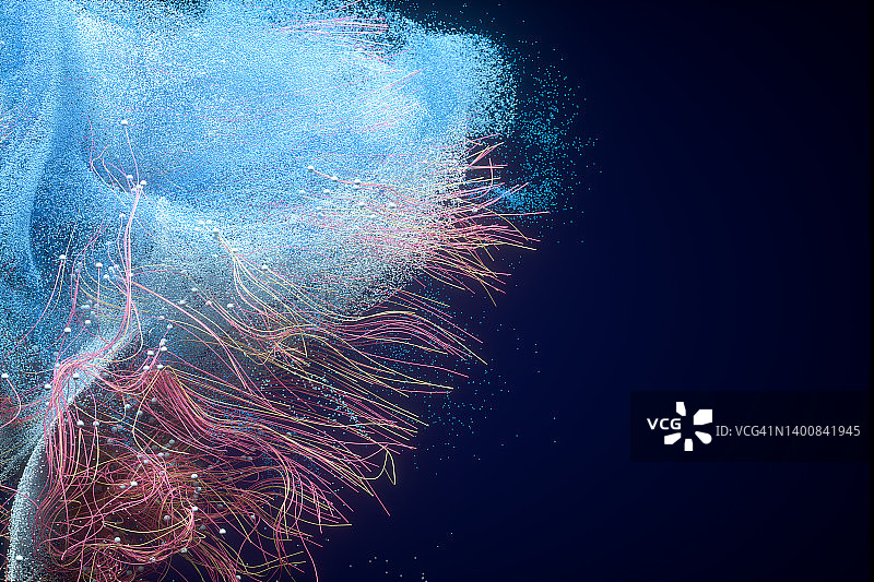 抽象波浪线和粒子背景图片素材