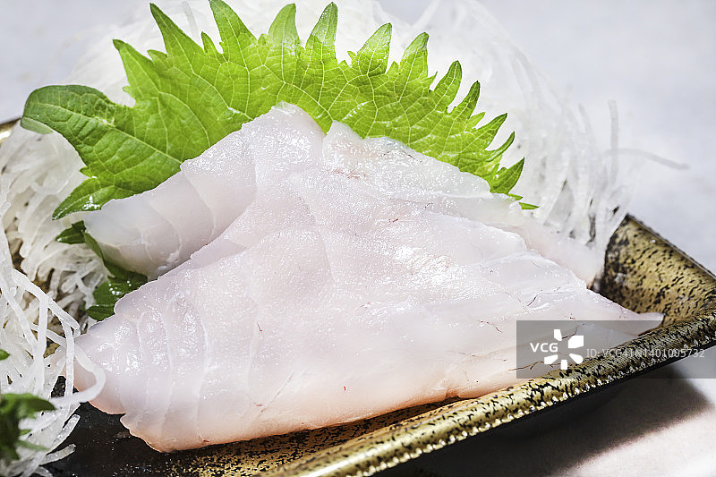 真鲷刺身，切片生海鲷图片素材
