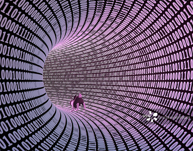 兔子在VPN隧道中奔跑图片素材