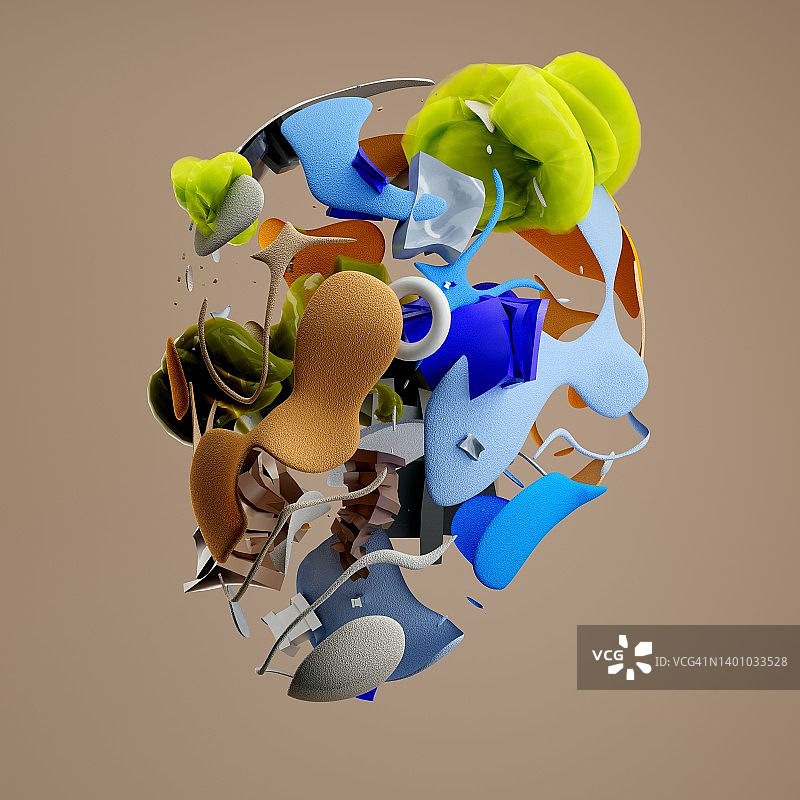 3D抽象设计涂鸦艺术图片素材